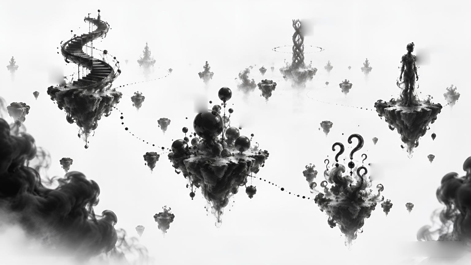 An archipelago of ink islands